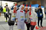 韩国市民喜迎鸡年到来。夏雪摄 - 哈尔滨新闻网