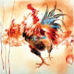 　　《生肖系列·鸡》66×66cm - 哈尔滨新闻网